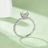 1-0ct-Argent-Sterling-925-Moissanite-Rond-Anneaux-main-image-6