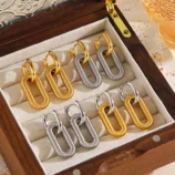 1-Paire-Style-Simple-G-om-trique-Couleur-Unie-Acier-Inoxydable-304-Boucles-D-oreilles