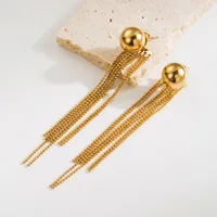 Boucles d’oreilles longues dorées à frange