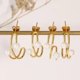 1-Paire-Style-Simple-Style-Classique-Commuer-G-om-trique-Incruster-Acier-Inoxydable-304-Perle-Plaqu-Or-18K-Boucles-D-Oreilles-main-image-3