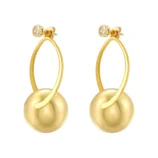 1-Paire-Style-Vintage-Rond-Placage-Le-Cuivre-Boucles-D-oreilles-display-picture-3