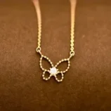 Argent-Sterling-925-Zircon-Incruster-Papillon-Pendentif-main-image-4