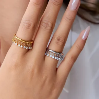 Bague Élégante à Pampilles Zircon