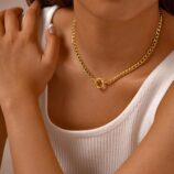 Bijoux-En-Gros-D-contract-e-Style-Classique-Couleur-Unie-Acier-Inoxydable-201-Cha-ne-Maillons-Cubains-Collier-display-picture-4