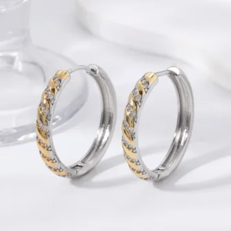 Boucles d’Oreilles Argent et Or Tressées