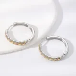 Boucle-D-Oreille-Cuff-Cuivre-Bi-Couleur-G-om-trique-Accessoire-De-Mode-Unisexe-Style-Mignon-Cadeau-D-Anniversaire-Poli-main-image-3