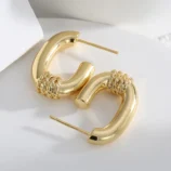 Boucles-D-Oreilles-Minimalistes-Style-Cor-en-Tress-es-N-ud-Fran-ais-Surface-Lisse-Pour-Femmes-Luxe-Moderne-Simple-Motif-G-om-trique-Alliage-De-Cuivre