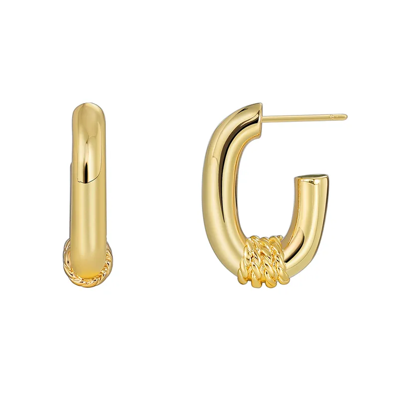 Boucles-D-Oreilles-Minimalistes-Style-Cor-en-Tress-es-N-ud-Fran-ais-Surface-Lisse-Pour-Femmes-Luxe-Moderne-Simple-Motif-G-om-trique-Alliage-De-Cuivre-2