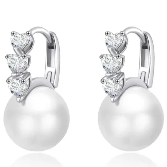 Boucles d’Oreilles Perles & Zircons