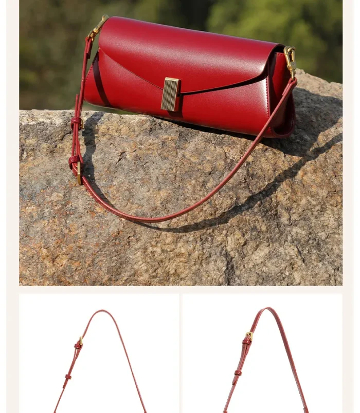 Haute-Fin-De-Niche-En-Cuir-V-ritable-Sac-Pour-Les-Femmes-Nouvelle-Mode-La-Mode-Match-paule-Messenger-Bag-Banlieue-Sac-Sous-Les-Bras-Trendy-display-picture-12