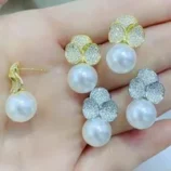 Mode-Tr-fle-Le-Cuivre-Placage-Perles-Artificielles-Des-Boucles-D-oreilles-1-Paire-main-image-3