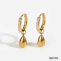 Créoles Dorées avec Pendant Goutte