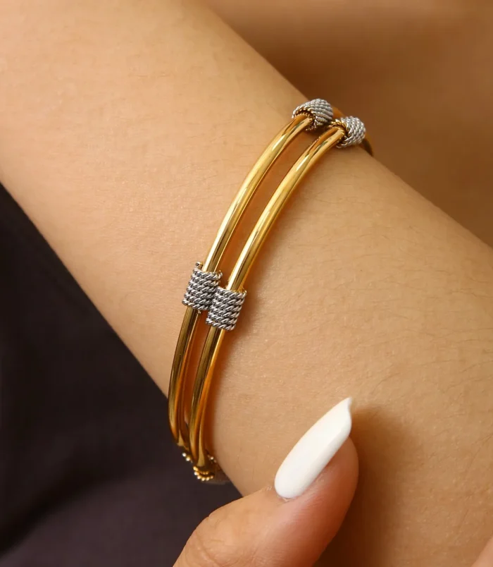 Plaqu-Or-18-Carats-Plaqu-Or-Inter-Or-Acier-Inoxydable-304-D-contract-e-l-gant-Acier-Inoxydable-304-Bracelet-display-picture-3 Plaqu-Or-18-Carats-Plaqu-Or-Inter-Or-Acier-Inoxydable-304-D-contract-e-l-gant-Acier-Inoxydable-304-Bracelet-display-picture-3