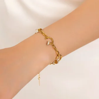 Bracelet Chaîne Dorée & Anneaux
