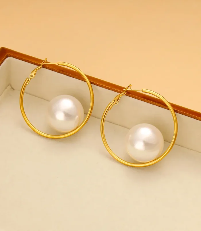 Rev-tement-PVD-Or-18-Carats-Plaqu-Or-V-ritable-G-om-trique-Acier-Inoxydable-304-Vacances-Style-Simple-Commuer-R-sistant-L-Eau-Et-Ne-Ternit-Pas-Des-Boucles-D-Oreilles-Collier-display-picture-5