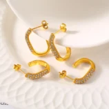 Rev-tement-PVD-Plaqu-Or-V-ritable-Or-18-Carats-Forme-En-U-Acier-Inoxydable-304-Strass-Style-Simple-R-sistant-L-Eau-Et-Ne-Ternit-Pas-Boucles-D-Oreilles-2
