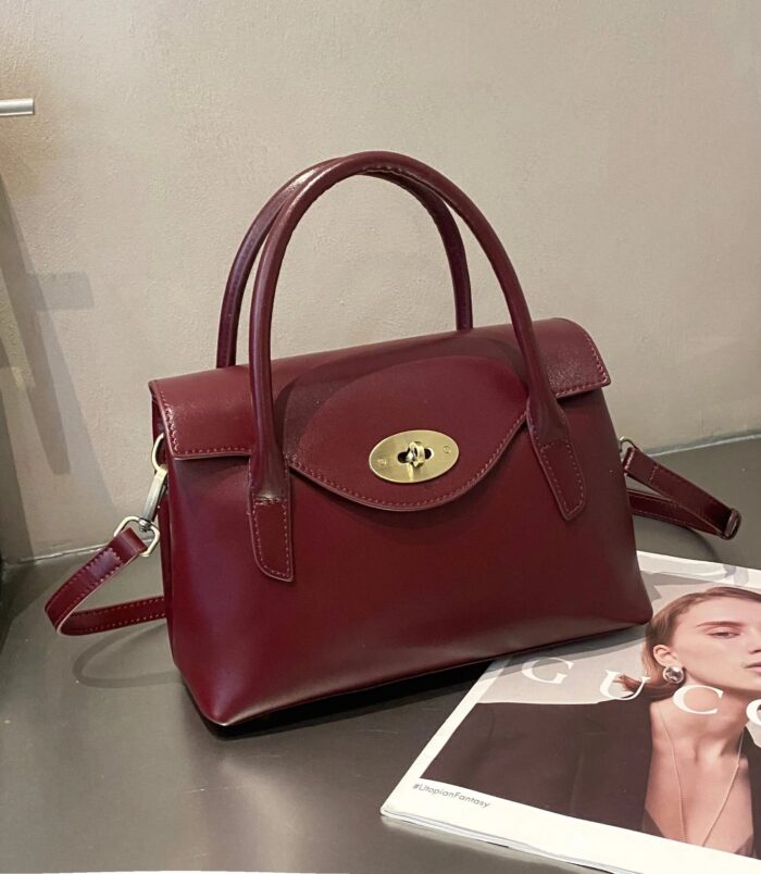 Sac-Main-Carr-En-Cuir-Tann-Pour-Femmes-Style-Vintage-Europ-en-Et-Am-ricain-Avec-Fermeture-Clef-Et-Bandouli-re-paule-display-picture-12