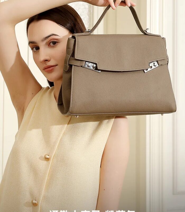 Sac-Main-En-Cuir-V-ritable-Mode-Automne-Pour-Femmes-Capacit-Grande-Sac-Simple-Casual-paule-Unique-Style-Urbain-l-gant-display-picture-1