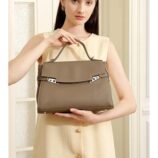 Sac-Main-En-Cuir-V-ritable-Mode-Automne-Pour-Femmes-Capacit-Grande-Sac-Simple-Casual-paule-Unique-Style-Urbain-l-gant-display-picture-5