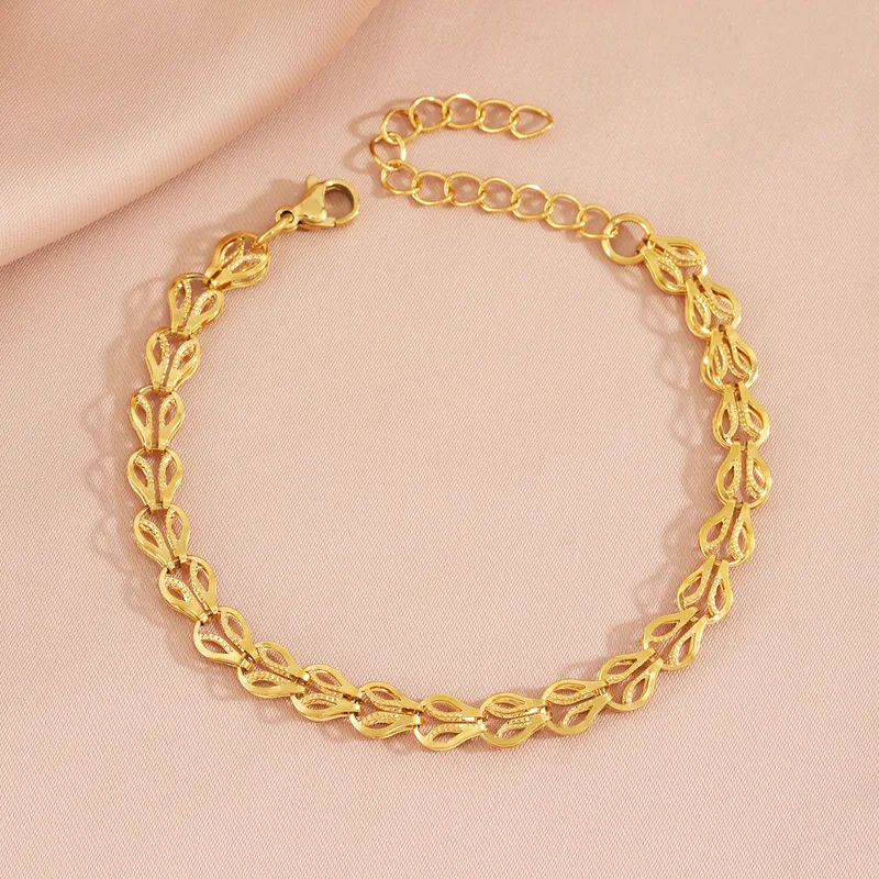 Style-IG-Style-Classique-Irr-gulier-Acier-Inoxydable-304-Plaqu-Or-18K-Bracelets-En-Masse Style-IG-Style-Classique-Irr-gulier-Acier-Inoxydable-304-Plaqu-Or-18K-Bracelets-En-Masse