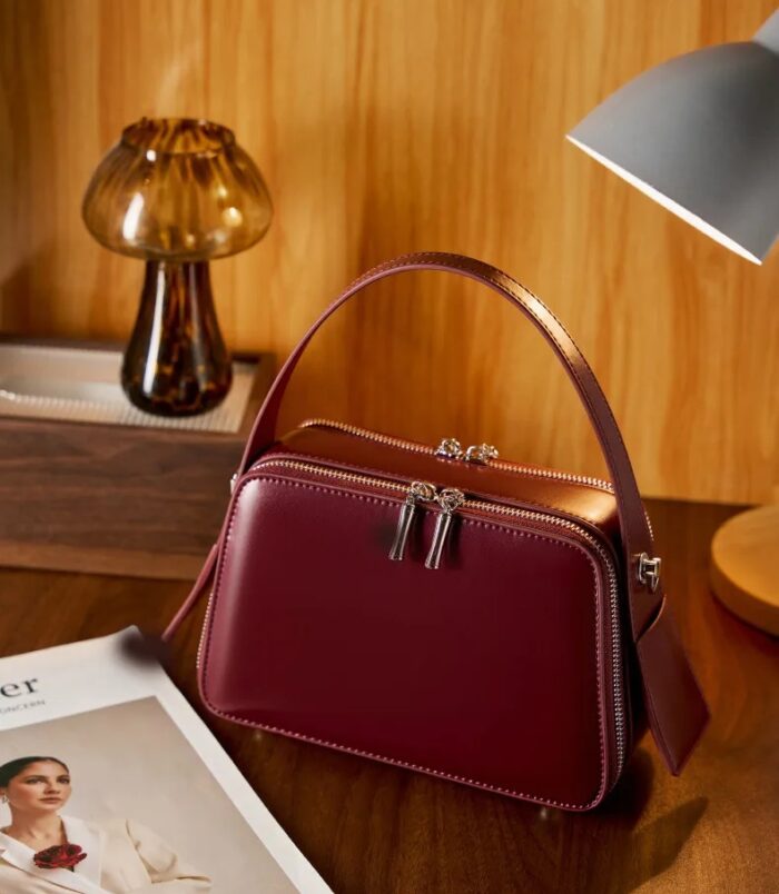 Tote-Bandouli-re-En-Cuir-V-ritable-Pour-Femmes-Style-Minimaliste-Urbain-Sac-Main-Avec-Fermeture-clair-Design-Printemps-t-display-picture-10