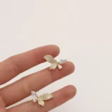 1-Paire-Mignon-Pastorale-Style-Simple-Papillon-Placage-Incruster-Le-Cuivre-Zircon-Plaqu-Or-18K-Boucles-D-Oreilles-3