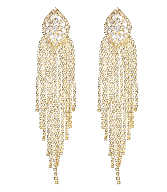 1-Paire-Style-Simple-Commuer-Couleur-Unie-Incruster-Acier-Inoxydable-316-Strass-Strass-Zircon-Plaqu-Plaqu-Or-Femmes-Or-Boucles-D-oreilles-display-picture-1