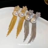 1-Paire-Style-Simple-Style-Classique-Fleur-Perle-D-Imitation-Le-Cuivre-Boucles-D-oreilles-1