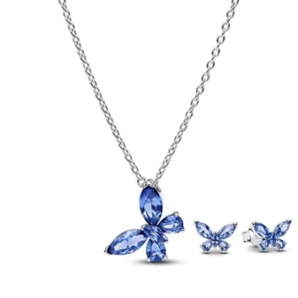 Set Collier & Bracelet Papillon Bleu