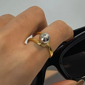 Bague Femme Bicolore Or et Argent