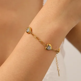 Bracelet multi_cœur zircon