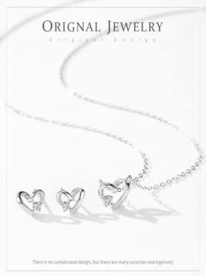 Set Collier & Boucles d’oreilles cœur élégant