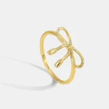 Le-Cuivre-Noeud-D-Arc-Plaqu-En-Rack-Plaqu-Or-18K-Style-IG-D-contract-e-Commuer-Anneaux