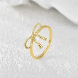 Le-Cuivre-Noeud-D-Arc-Plaqu-En-Rack-Plaqu-Or-18K-Style-IG-D-contract-e-Commuer-Anneaux-3