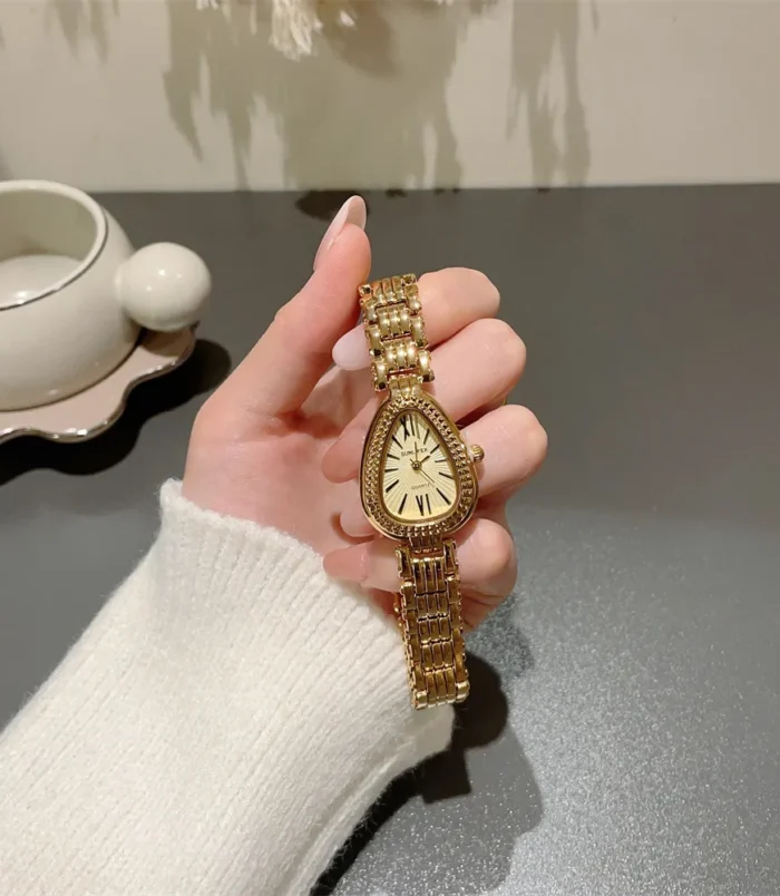 Montre-Fille-l-gante-Cadran-Forme-Sp-ciale-Sunlifex-Avec-Chainage-Snake-Head-Quartz-tanche-Double-Boucle-Pliable-display-picture-2