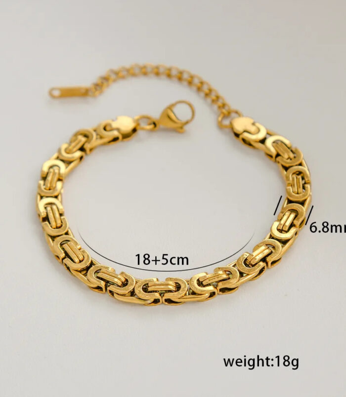 Placage-ionique-IP-Plaqu-Or-18K-Traverser-Forme-de-c-ur-Acier-inoxydable-304-Style-Classique-Commuer-R-sistant-L-Eau-Et-Ne-Ternit-Pas-Acier-inoxydable-304-Fermeture-Boucle-De-Type-Homard-Bracelet-cha- Placage-ionique-IP-Plaqu-Or-18K-Traverser-Forme-de-c-ur-Acier-inoxydable-304-Style-Classique-Commuer-R-sistant-L-Eau-Et-Ne-Ternit-Pas-Acier-inoxydable-304-Fermeture-Boucle-De-Type-Homard-Bracelet-cha-