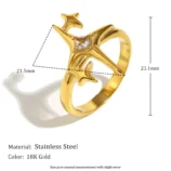 Rev-tement-PVD-Plaqu-Or-V-ritable-Star-Acier-Inoxydable-304-Femme-R-sistant-L-Eau-Et-Ne-Ternit-Pas-Anneaux-display-picture-2