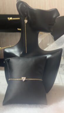 Set_Bracelet_Boucles d'oreilles en cœur élégant