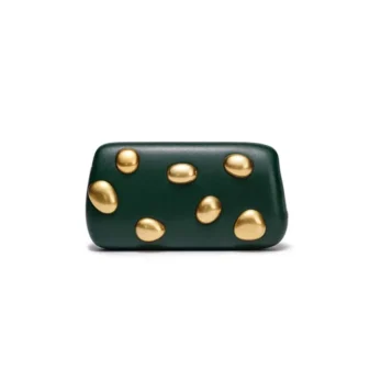 Pochette Élégante Verde avec Éléments Dorés