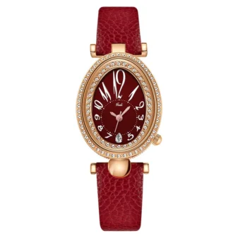 Montre Femme Ovale Bordeaux